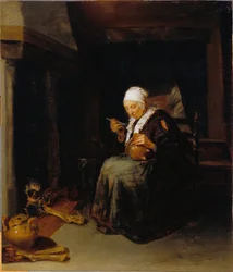 Anciana comiendo